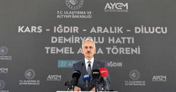 Kars-Iğdır-Aralık-Dilucu Demiryolu Hattı’nın Temeli Atıldı